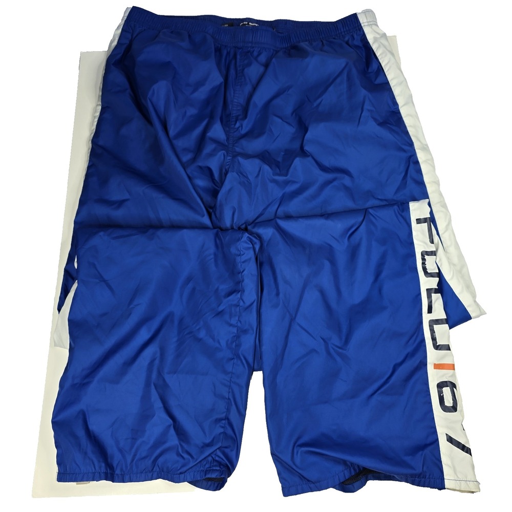 Polo Sport Ralph Lauren Pants Mens 2XL Blue White Side Zip Warm Up Mesh Lined